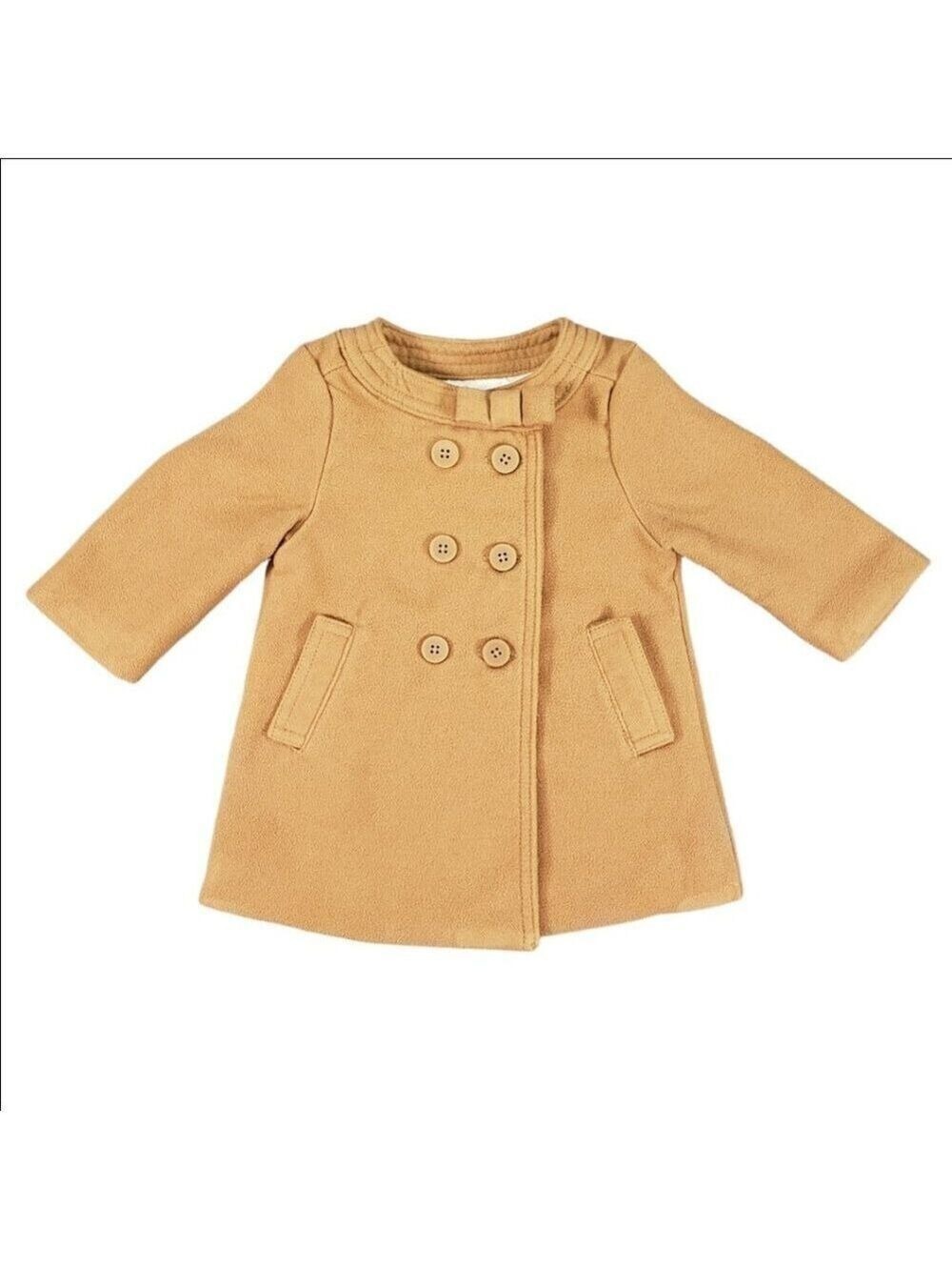 Baby B’gosh Girls Tan Peacoat Jacket 6M Double Breasted Coat - Picture 3 of 9